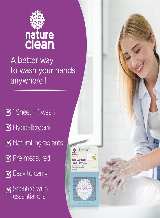 Nature Clean travel hand soap sheets for traveling - non-toxic, hypoallergenic, mini biodegradable paper soap sheets for travel, dissolvable portable soap for camping essentials refill - 80 units - Image 2